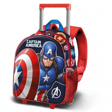 3D School Bag with Wheels Capitán América
