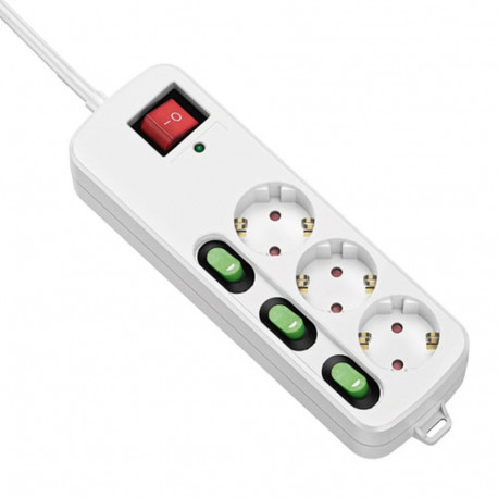 3-pesaga pistik ilma toitelülitita TM Electron TMUAD553 Valge 3680 W (1,5 m)