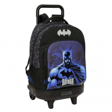School Rucksack with Wheels Batman Black 33 x 45 x 22 cm