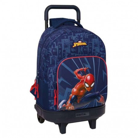 Ratastega koolikott Spider-Man Sinine 33 x 45 x 22 cm