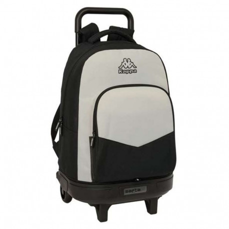 School Rucksack with Wheels Kappa Grey Black Grey 33 x 45 x 22 cm