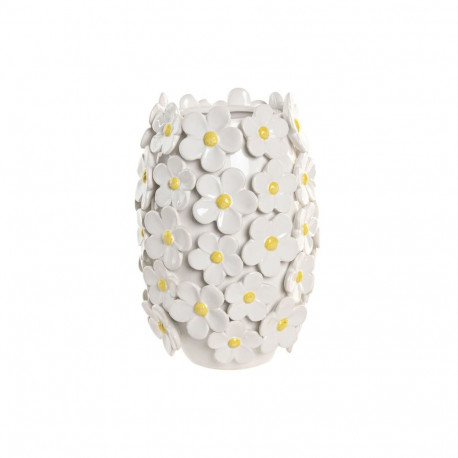 Vaas Home ESPRIT Kollane Valge Keraamiline Shabby Chic 18 x 18 x 27 cm