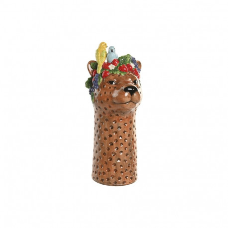 Vase Home ESPRIT Brown Ceramic Tropical 16 x 16 x 38 cm