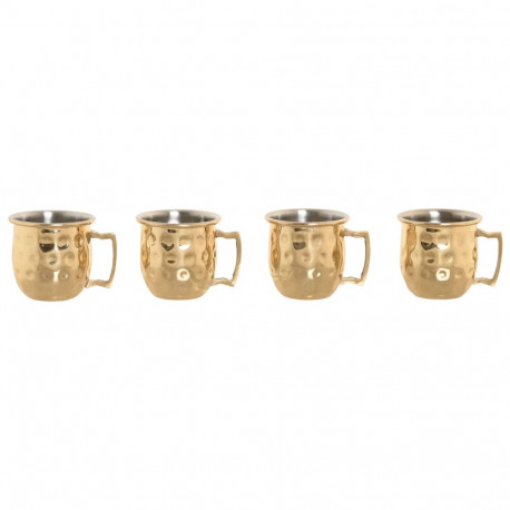 Set 4 Velikih Šalica Home ESPRIT Kuldne Loft