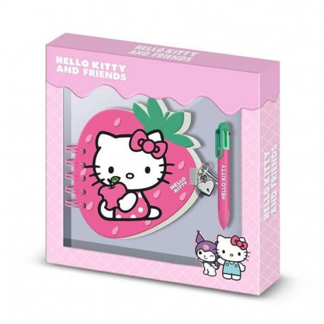 Päevik aksessuaaridega Hello Kitty Roosa 24 x 23 x 2,5 cm