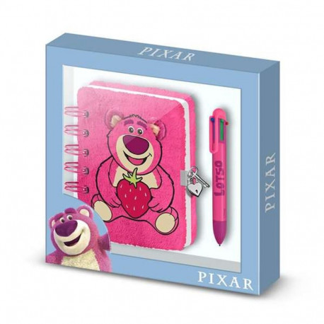 Spiraal Märkmik Pastapliiatsiga Pixar Roosa 24 x 23 x 2,5 cm A5