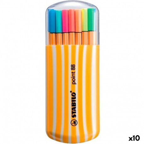Viltpliiatsite komplekt Stabilo POINT 88 Mitmevärviline 20 Tükid, osad (10 Ühikut)