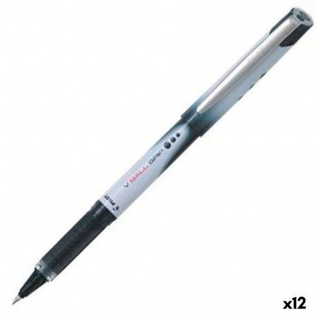 Vedela tindiga pliiats Pilot V-BALL 7 GRIP Must 0,7 mm (12 Ühikut)