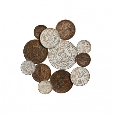 Seinakaunistus Home ESPRIT Valge Tumepruun Mandala Araablane Vanutatud viimistlus 74 x 5 x 76 cm