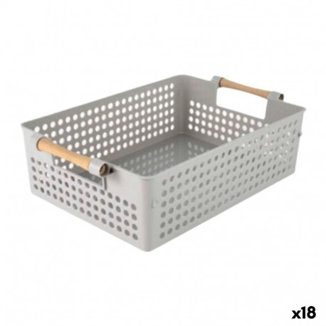 Multi-purpose basket Confortime Wood polypropylene (18 Units)