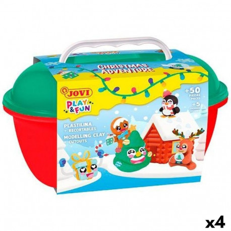 Plastiliinimäng Jovi PLAY&FUN Christmas Adventure Mitmevärviline (4 Ühikut)