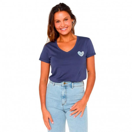 Lühikeste varrukatega T-särk, naiste Rip Curl Heart V Neck Tee Sinine