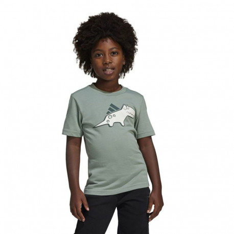 Child's Short Sleeve T-Shirt Adidas Lk Adrpt Blue - 6-7 Years