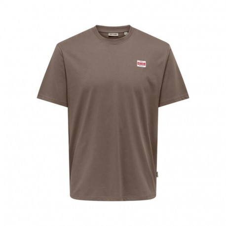 Lühikeste varrukatega T-särk, meeste Only & Sons Onsdawson Reg Ss Vd Falcon Helepruun - XL