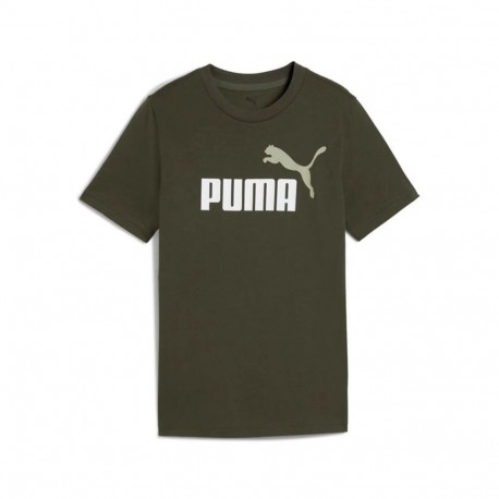 Laste Lühikeste varrukatega T-särk Puma Essentials 2 Color No.1 Log Oliiv - 15-16 aastat