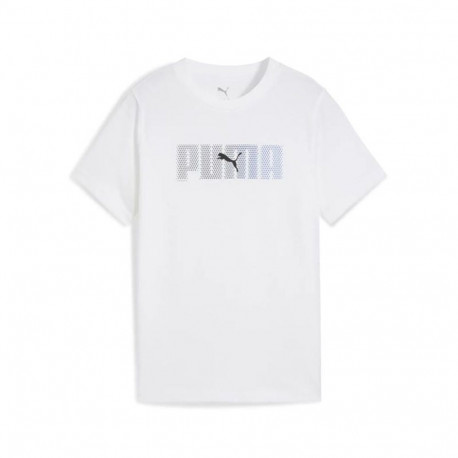 Child's Short Sleeve T-Shirt Puma Essentials Logo Lab B White - 5-6 Years