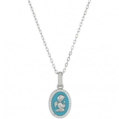 Ladies' Necklace Amen CLANSMBPE Blue Silver