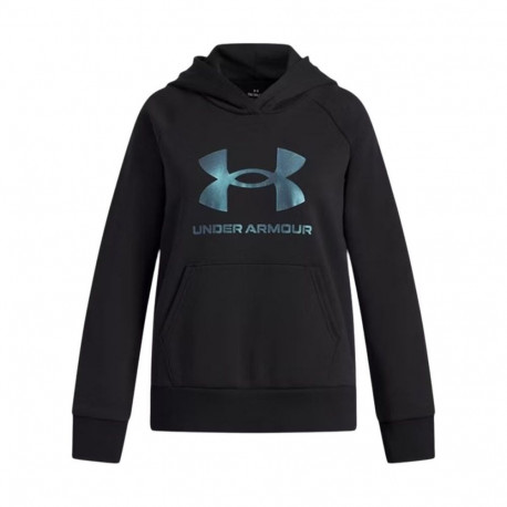 Hooded Sweatshirt for Girls Under Armour Rival Flc Shimmer Hdy Black - 8 Years