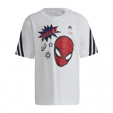 Child's Short Sleeve T-Shirt Adidas Marvel Spider-Man White
