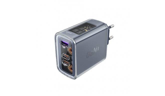 Acefast Acefast charger GaN 65W 3 ports (1xUSB, 2xUSB C) gray (A45)