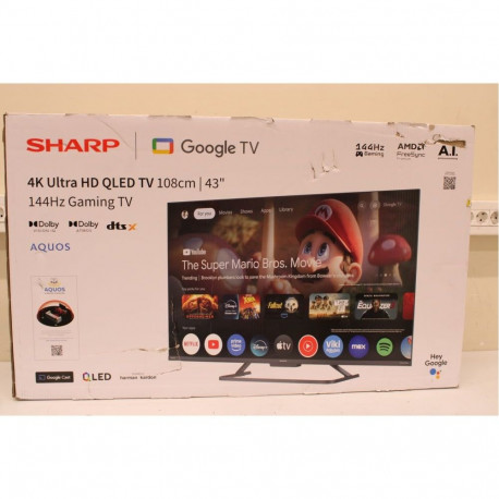 Sharp SALE OUT. 43HR7265E | 43 | Smart TV | Google TV | Black | DAMAGED PACKAGING