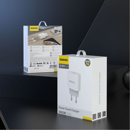 Dudao Dudao A14EUC PD 20W USB-C Wall Charger with Cable - White