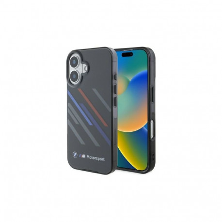 BMW BMW Motosport IML Random Stripes Case for iPhone 16 Plus - Black