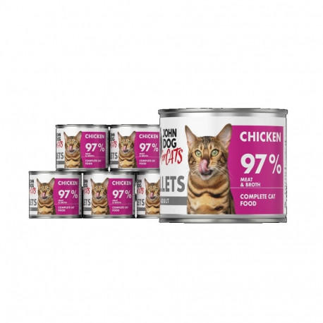 JOHN DOG kassidele fileed kana märg kassitoit 6x140g