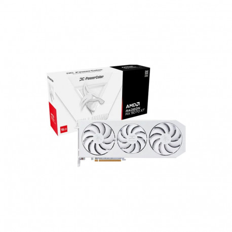 Radeon graafikakaart RX 9070 XT Hellhound OC RDNA4 GDDR6 3x DisplayPort 1x HDMI, valge