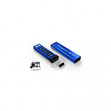 iStorage datAshur PRO+C 256GB | FIPS 140-3 Level 3 Certified | Secure USB Type-C drive | AES-XTS 256