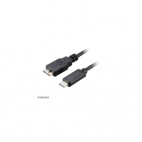 Akasa C/micro-B, 1m USB cable USB 3.2 Gen 2 (3.1 Gen 2) USB C Micro-USB B Black
