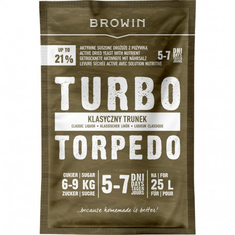 Browin Turbo Torpedo Distiller's Yeast, 403131, 21%, 100g, 5-7 days, 25L batch