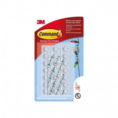 Hook 3M Command T17026CC  plastic  transparent  20 pcs.