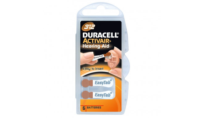 Duracell A312/DA312/ZL312 tsink-õhu patareid 6 tk