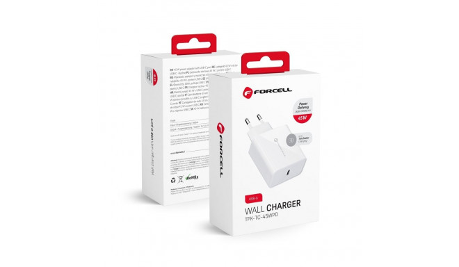 Phone charger Forcell F-Energy USB C QC4.0 PD 3A 45W TFK-TC-45WPD white