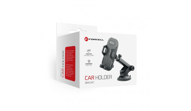 Car phone holder Forcell F-Grip Carbon Bracket mounting arm windshield / dashboard black