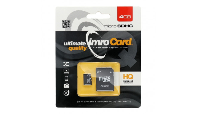 IMRO memory card microSD 4GB 100MB/s class 10 UHS I with adapter SD