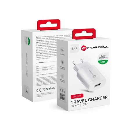 Phone charger Forcell F-Energy USB A QC3.0 2,4A 18W TFK-TC-1099 white