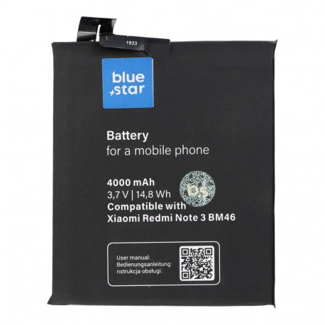 Battery for Xiaomi Redmi Note 3 (BM46) 4000 mAh Blue Star