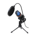 Condenser Microphone Art with membrane, standing, illuminated tripod AC-02 black