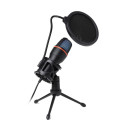 Condenser Microphone Art with membrane, standing, illuminated tripod AC-02 black