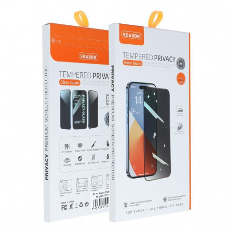 6D Veason Pro Privacy Glass - for Iphone 14 Pro Max black