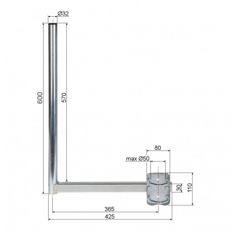 PIPE MOUNT URL-32H30X60