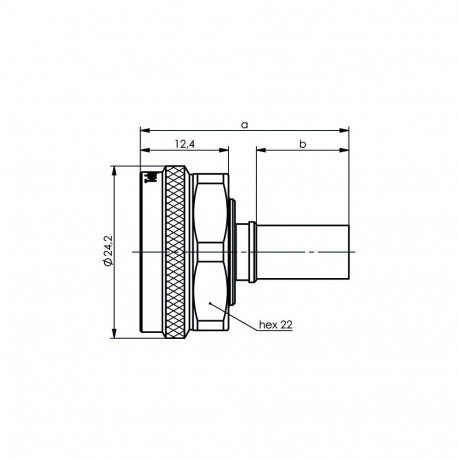 4.3-10 straight plug, Screw Type, crimp/crimp, 50 Ohm; G1 (Low Loss 195, RG-58C/U)