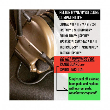PL200 - 1 Paar adapter plaate Peltor peakomplektidele COMTAC või sarnased (HY80,HY79;HY83 Hygiene ki