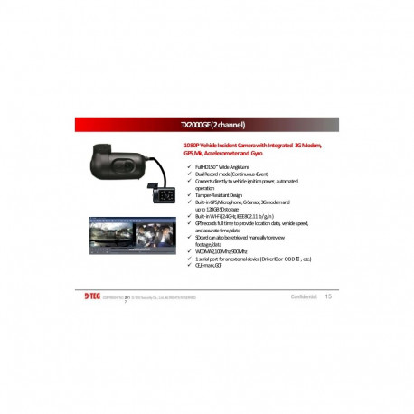 TX2000GE professionaalne autokaamera FHD, GPS, 3G mooduliga, teise kaamera võimalusega