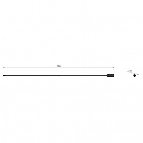 Scan-Antenna E135-185 0 dB FLEX (M6) Super-flexible full 1/4 λ customer tunable TITANIUM alloy anten