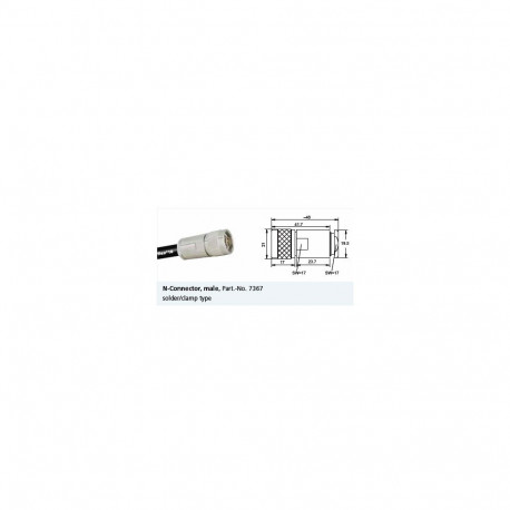 N male connector for Ecoflex10, solder-screw