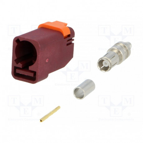 Plug;FAKRA II SMB;female;straight;RG174,RG316;crimped;claret