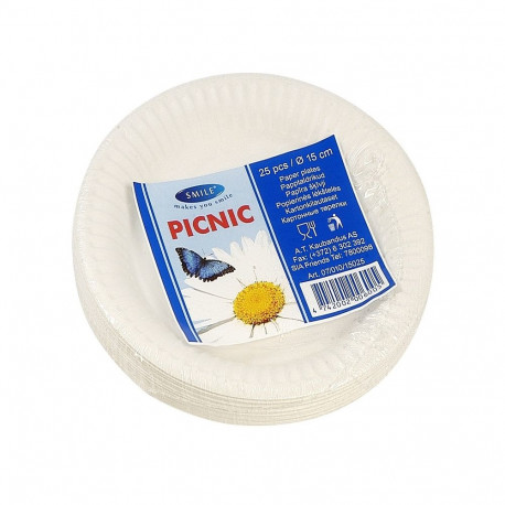 Smile papptaldrikud 15cm, 25tk